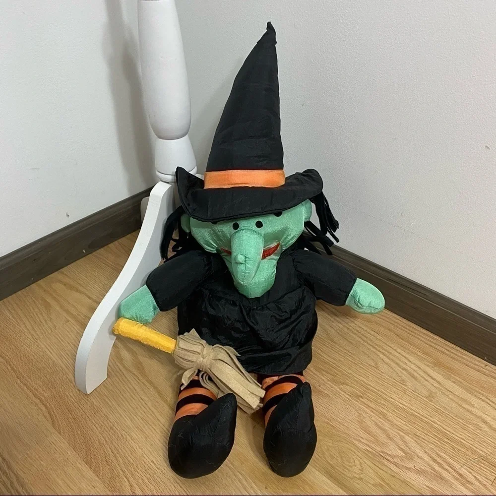 Vintage Puffy Witch Nylon Stuffed Decor Halloween
